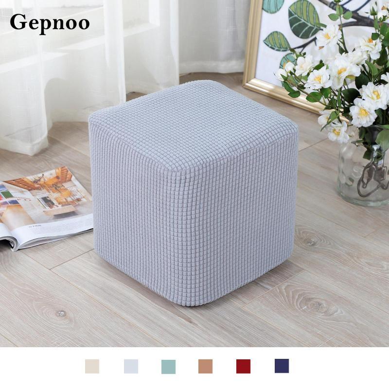 [Gepnoo] Stretch Ottoman Cover Folding Storage Stool เฟอร์นิเจอร์ Soft สี่เหลี่ยมผืนผ้า slipcover