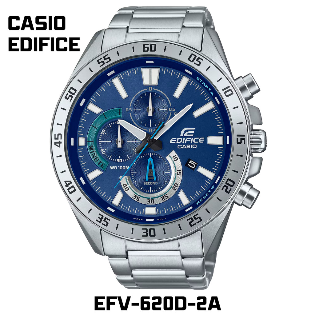 นาฬิกา EFV-620D-2A โครโนกราฟขนาดใหญ่ สายสเตนเลส พร้อมส่ง