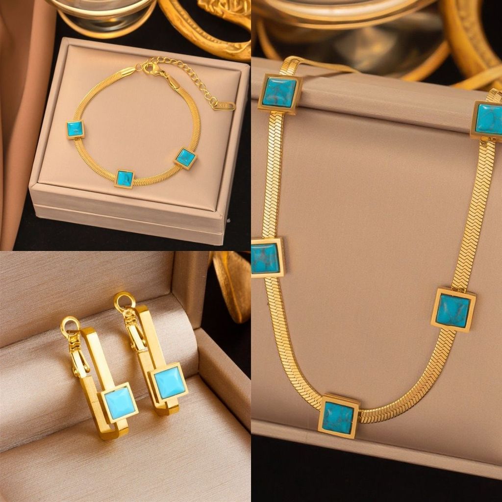 Hot Sale#[4917People Collection]Hot-selling French Style Stone Necklace for Women, Titanium Steel Hi