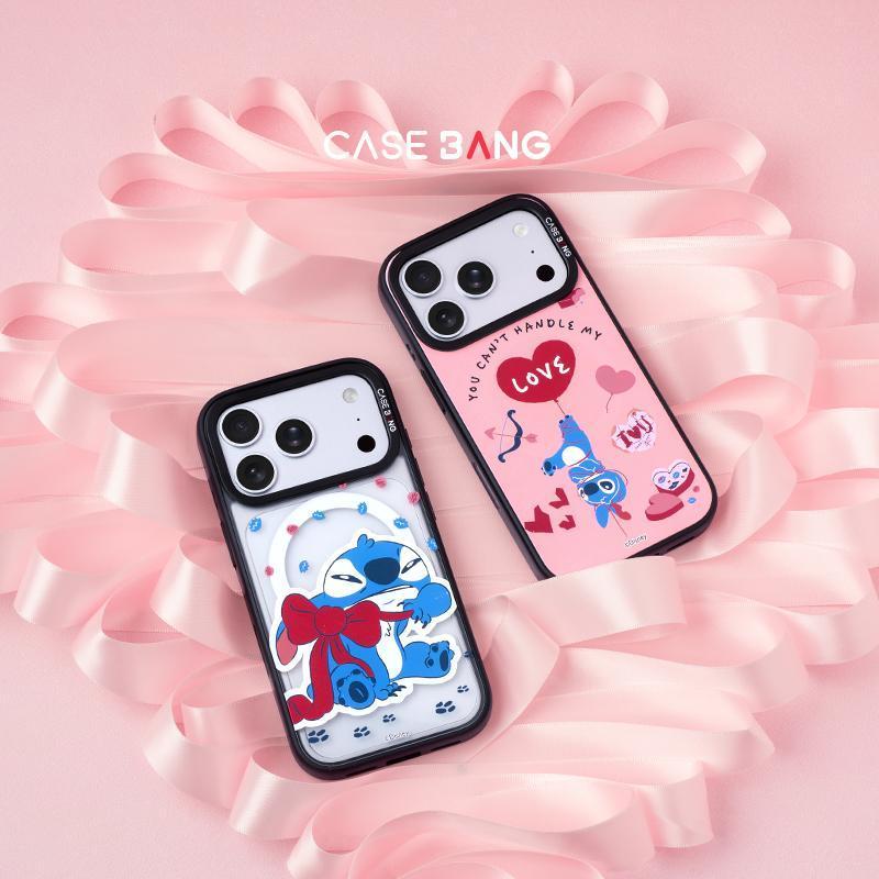 CASEBANG Stitch-"In Love"Series ImagiSnap Case for Magnetic, Replacement Back Case, Military-Style Drop Protection,ใช้งานร่วมกับiPhone 13-17