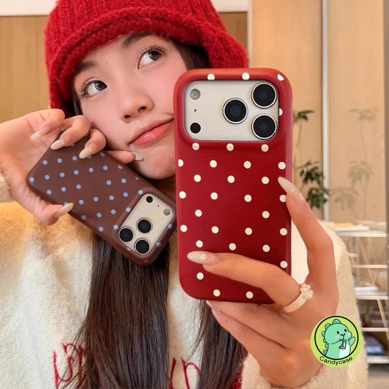 ลายจุดน่ารักเคสโทรศัพท์สําหรับ Xiaomi Poco F8 X7 F7 Ultra M7 X6 X5 F5 X4 NFC M4 X3 GT M3 F3 X2 F2 Pro C75 5G 4G ฝาครอบ Ins สไตล์ปลอกหนัง PU นุ่มปีใหม่