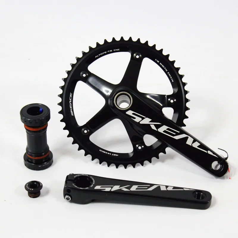SKEACE Hollowtech Crankset, Fixie Crank, ชิ้นส่วนจักรยานเกียร์คงที่ความเร็วเดี่ยว, Track Racing Bicy