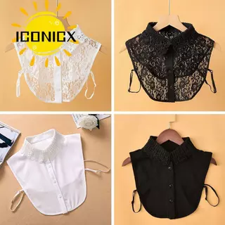 ปกปลอมแบบถอดได้ DIY ลายลูกไม้ ตกแต่งเสื้อผ้าสำหรับวัยรุ่นผู้หญิง