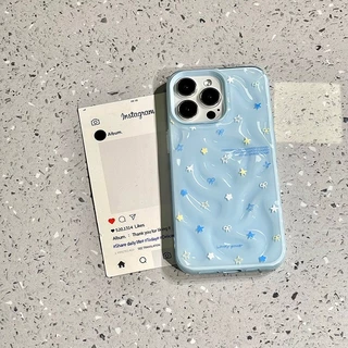 เคสไอโฟน13 โรแมนติกดาวโบว์ผูกนุ่ม สำหรับ IPhone 16 15 11 14 12 13 Pro Max 16 14 8 7 6 15 Plus 13 16 14 12 15 Pro XS XR