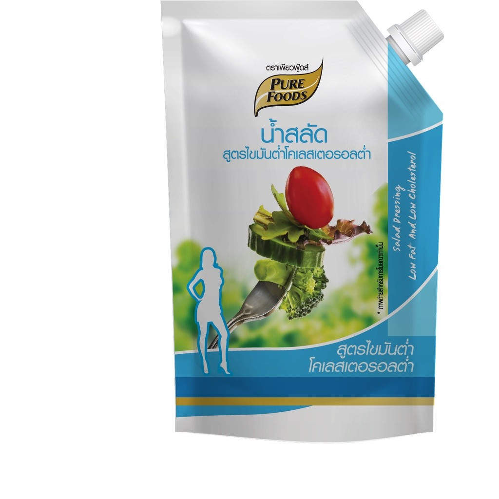 น้ำสลัดไขมันต่ำ 500 กรัม (Low Fat Salad Dressing) เพียวฟู้ดส์ มีไขมันเพียง 6% โคเลสเตอรอลต่ำ