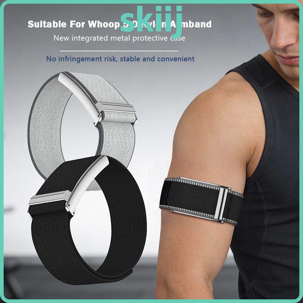 SKIIJ Fitness Tracker Strap, Scratch-proof Nylon Elastic Sport Band, Premium กันกระแทกนุ่มปรับ Bicep