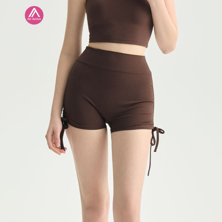 AirActive กางเกงขาสั้นโยคะเอวสูง แอร์แอคทีฟ พร้อมเชือกรูดยกก้นวิ่งแน่นกางเกงขาสั้น นักขี่จักรยาน ขนาด 3 นิ้ว