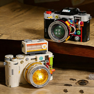 ตัวต่อกล้อง มีไฟ ชุดตัวต่อ กล้องวินเทจ DIY กล้องวินเทจบล็อกข…