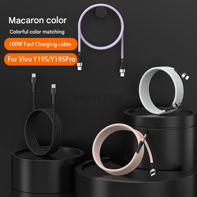 KY56 100W dual Tpyec ชาร์จเร็วการดูดซึมแม่เหล็ก typec สายข้อมูลสติกเกอร์เหมาะสําหรับ Phone15 Viivo Y