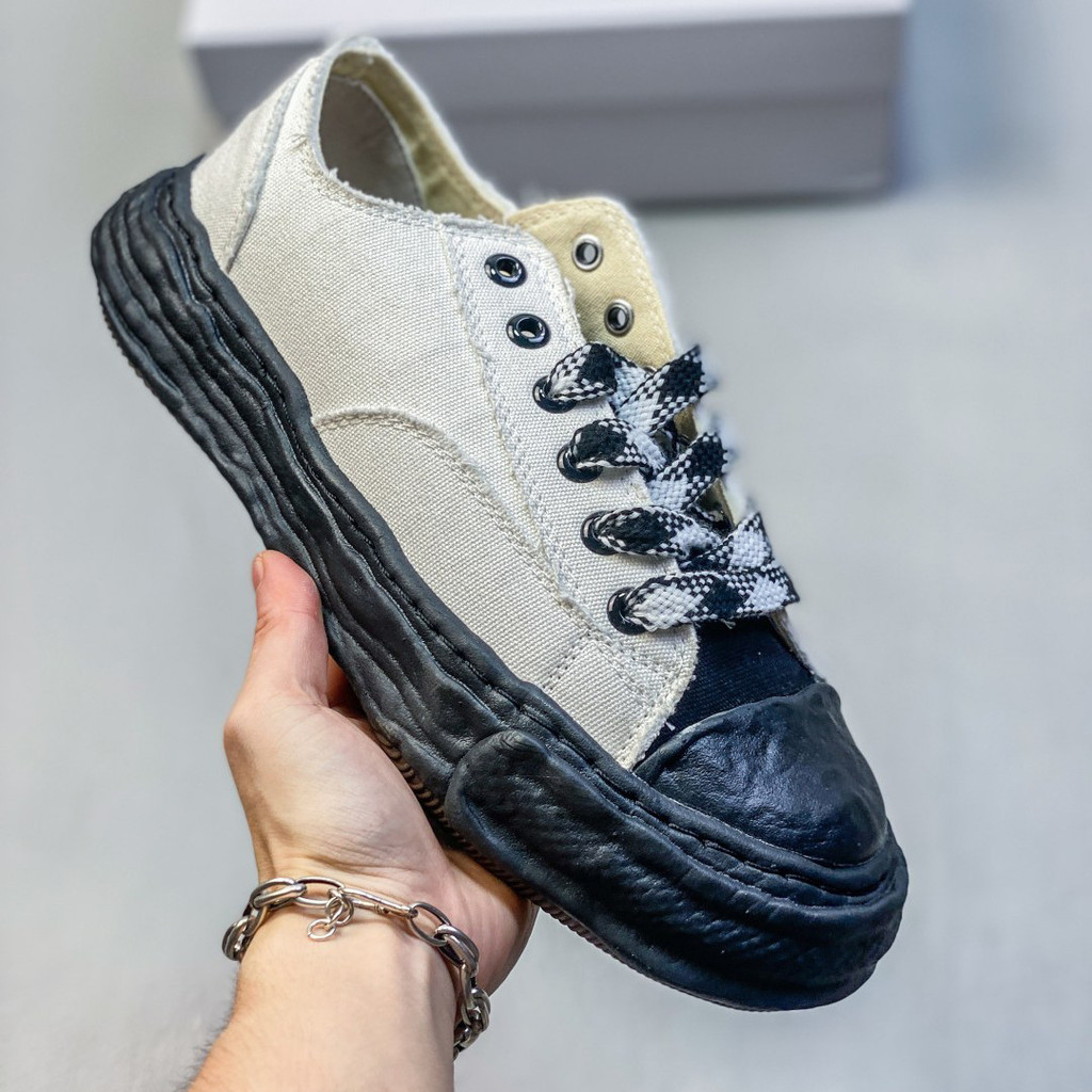 MMY Mihara Koyu Distressed รองเท้าผ้าใบผ้าใบหนาผู้ชาย