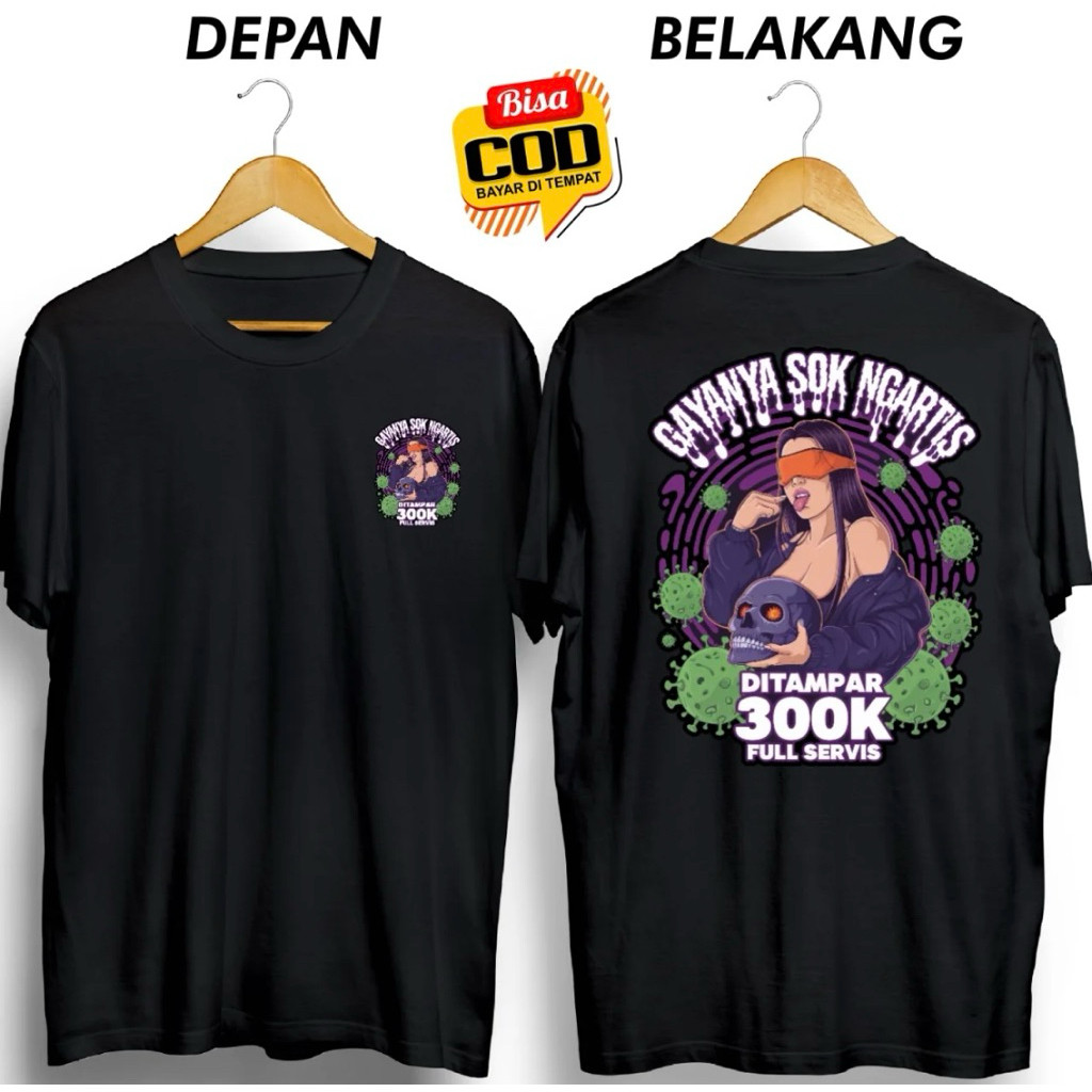 COD新款UNISEX DISTRO T-SHIRT HIS STYLE SOK NGARTIS FULL SERVICE潮百搭2026