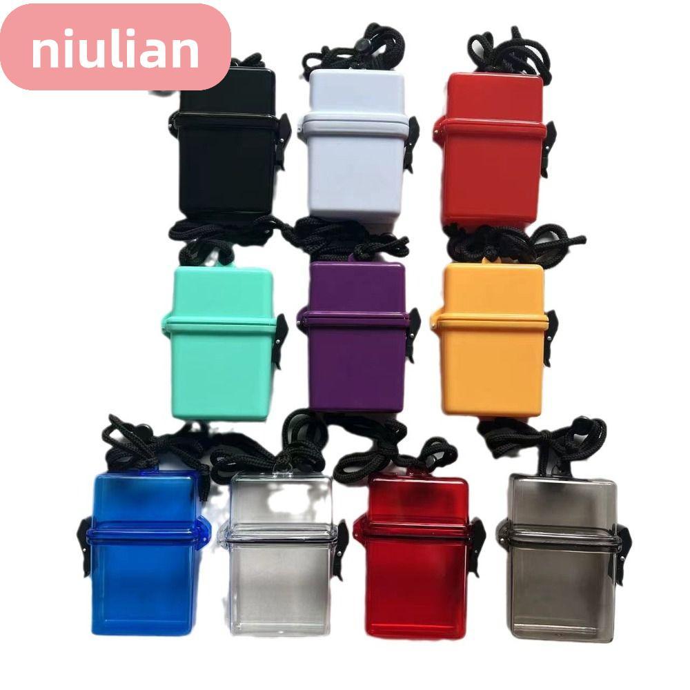 Niulian กล่องเก็บโฟโต้การ์ด อัลบั้มรูปภาพ กันน้ํา แบบพกพา สีโปร่งใส