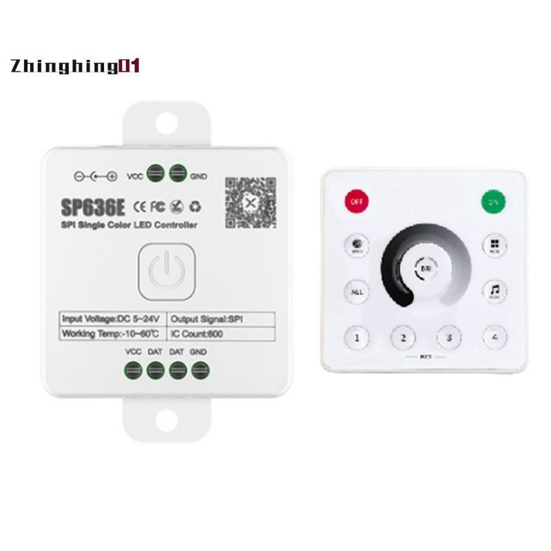 Zhinghing01and-SP636E SPI DC5-24v คอนโทรลเลอร์ขาวดําพร้อม AND-RC1 รีโมทคอนโทรลรองรับ 2.4G Touch รีโม