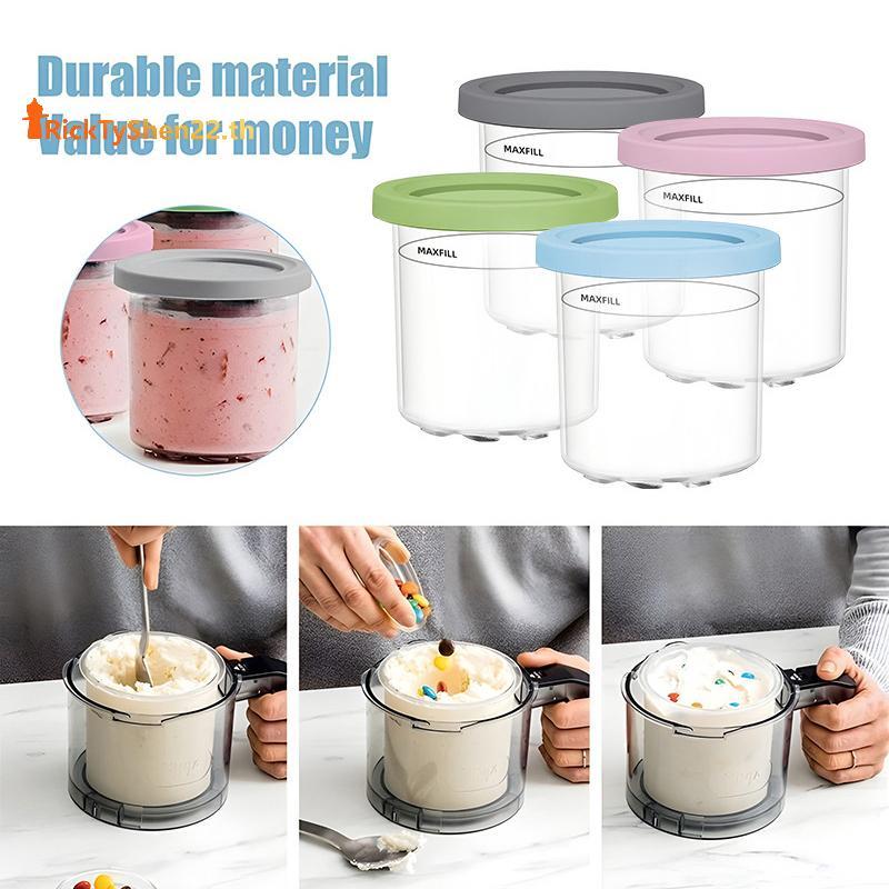 RickTyShen Ice Cream Pints Cup Ice Cream Containers พร้อมฝาปิดสําหรับ Creami Pints สําหรับ Nc301 Nc3