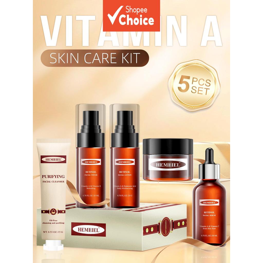 Retinol Vitamin 5 ชิ้น A Skin Care Set Brightening Firming Travel Size Gift Kit