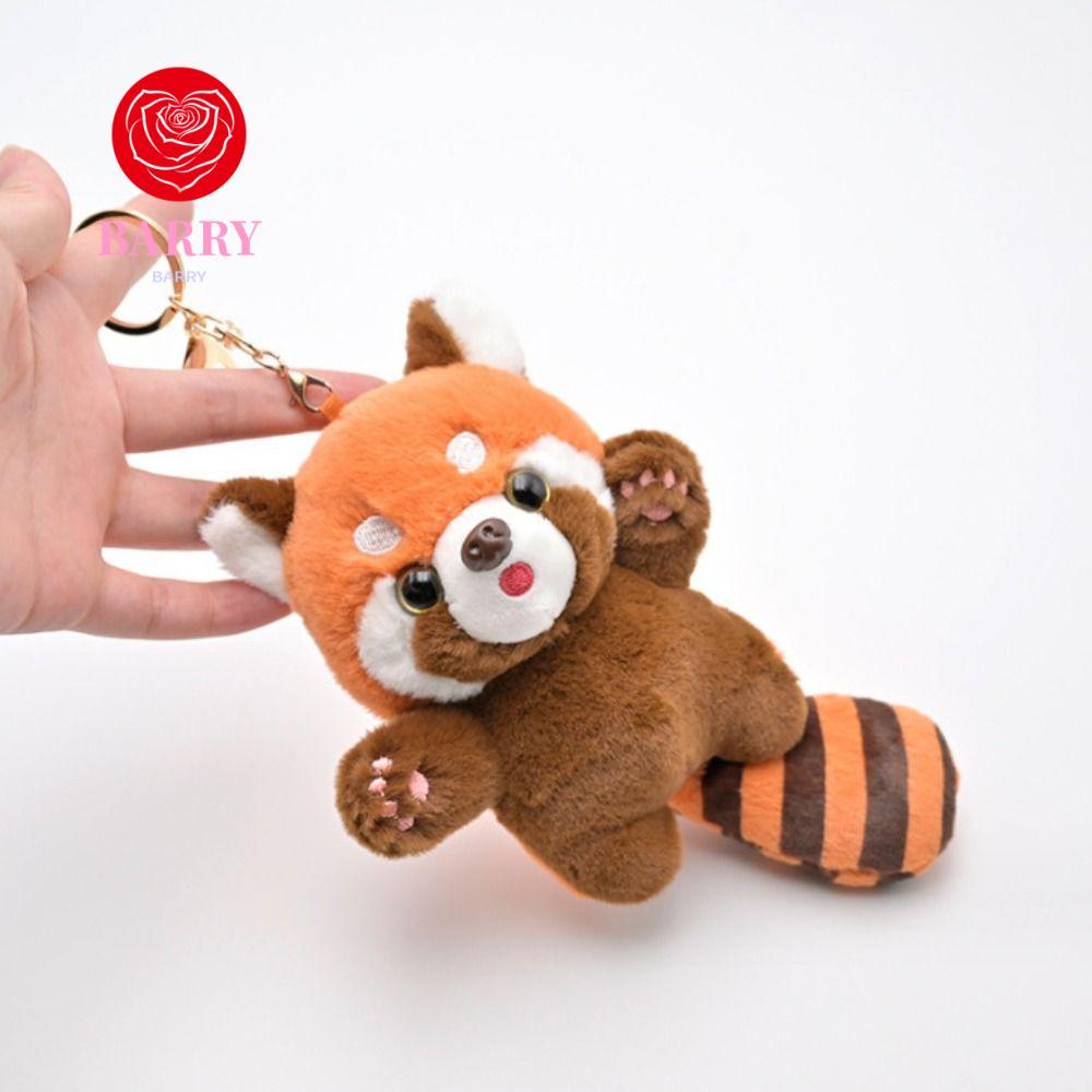 BARRY พวงกุญแจตุ๊กตาแพนด้าสีแดง, ของเล่นการ์ตูน Kawaii ตุ๊กตาสัตว์จี้, แฟชั่นสร้างสรรค์ตุ๊กตายัดไส้น่ารัก Red Panda Plushies จี้เด็ก
