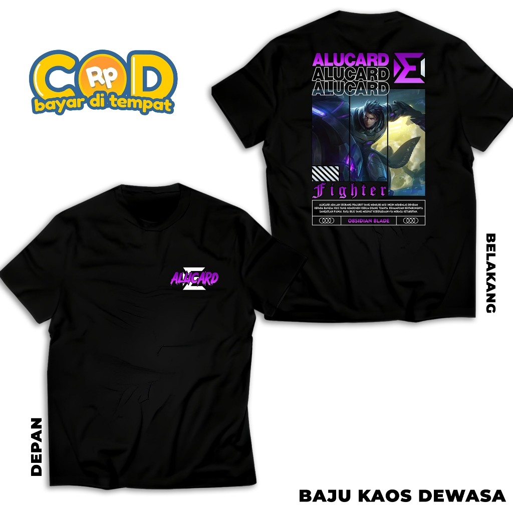 เสื้อยืด MOBILE LEGEND ALUCARD - เสื้อยืด ALUCARD OBSIDIAN BLODE - HERO FIGHTER - เสื้อยืด VIRAL ML 