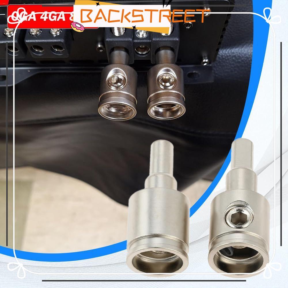 BACKSTAGEREAT ตัวเชื่อมต่อเครื่องเสียงรถยนต์,ทองเงินทองแดงบริสุทธิ์ลําโพงรถยนต์ขั้วลวด, 0GA 4GA 8GA 