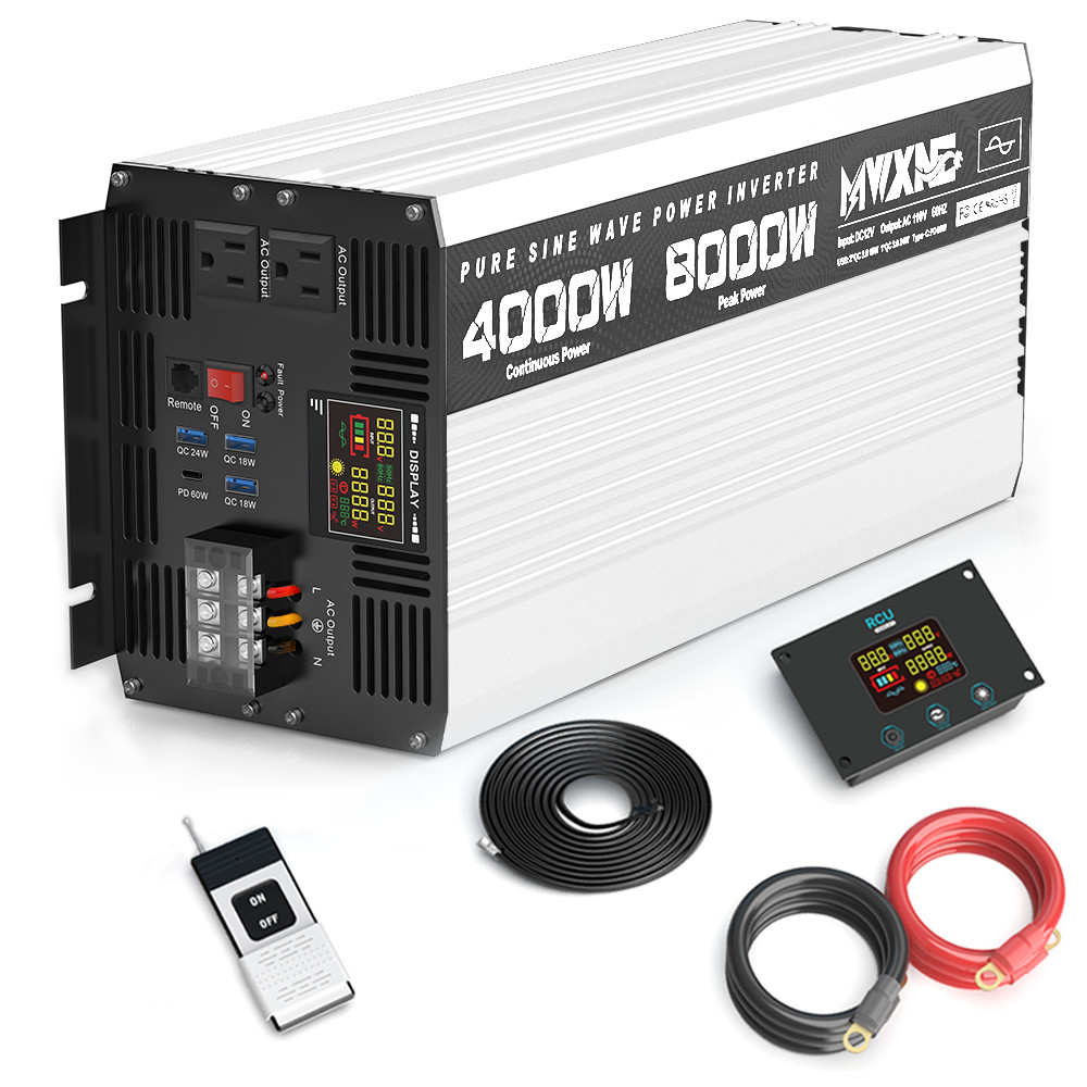 รถ RV Power อินเวอร์เตอร์ 12V 24V 48V ถึง 110V 120V Pure Sine Wave อินเวอร์เตอร์ 1000W 2000W 3000W 4