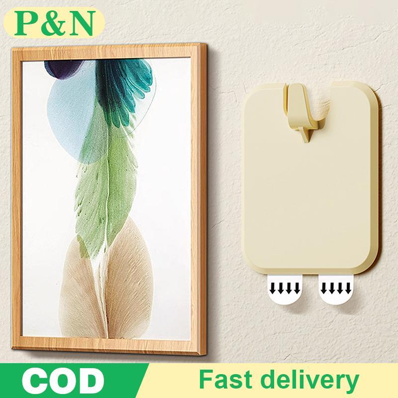 [P&N] 1/2/10 ชิ้นกรอบรูปตะขอ Punch-ฟรี Self-Adhesive ตะขอติดผนังกาวที่แข็งแกร่งไม่มีรอยต่อแขวนผนัง O