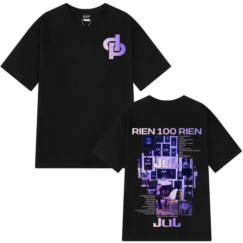 Rapper Jul Rien 100 Rien อัลบั้มทัวร์ Baju-T กราฟิกแฟชั่นผู้ชายผู้หญิง Tee Hip Hop 100_ Baju-T Kasua