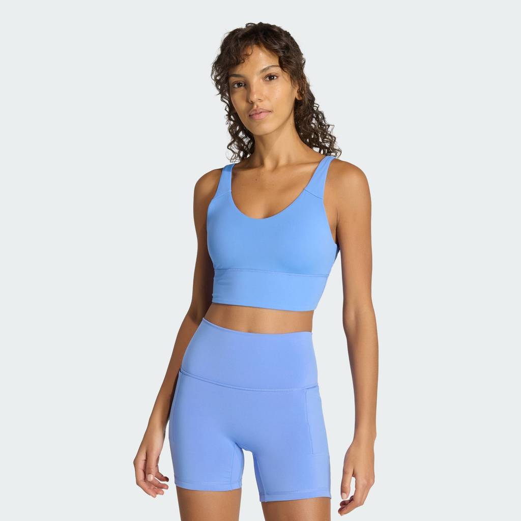 adidas Gym & Training บราซัพพอร์ตระดับต่ำ 3 Stripes Studio All Me ผู้หญิง สีน้ำเงิน HZ0873