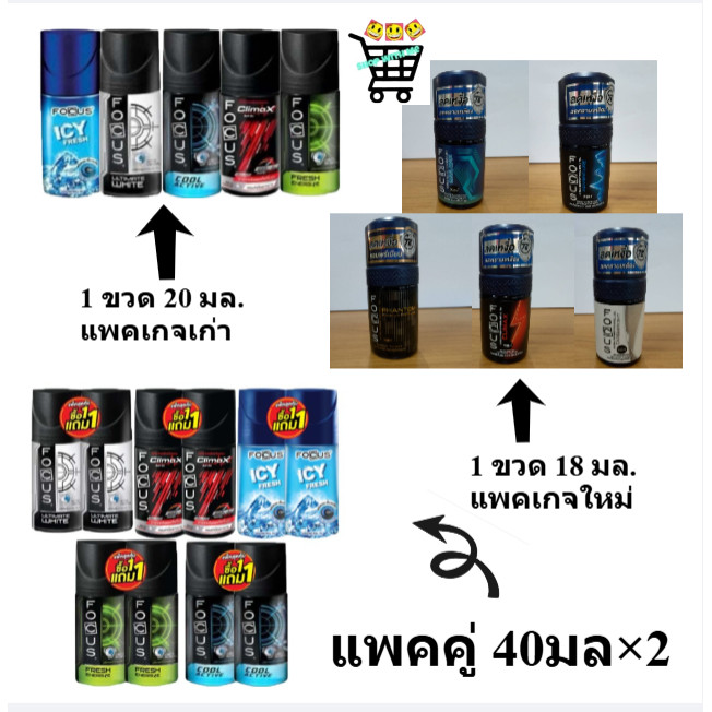 โฟกัส โรลออน 18-20 มล. Focus Roll On มี 5 สูตร และ 1แถม1 45 ml.