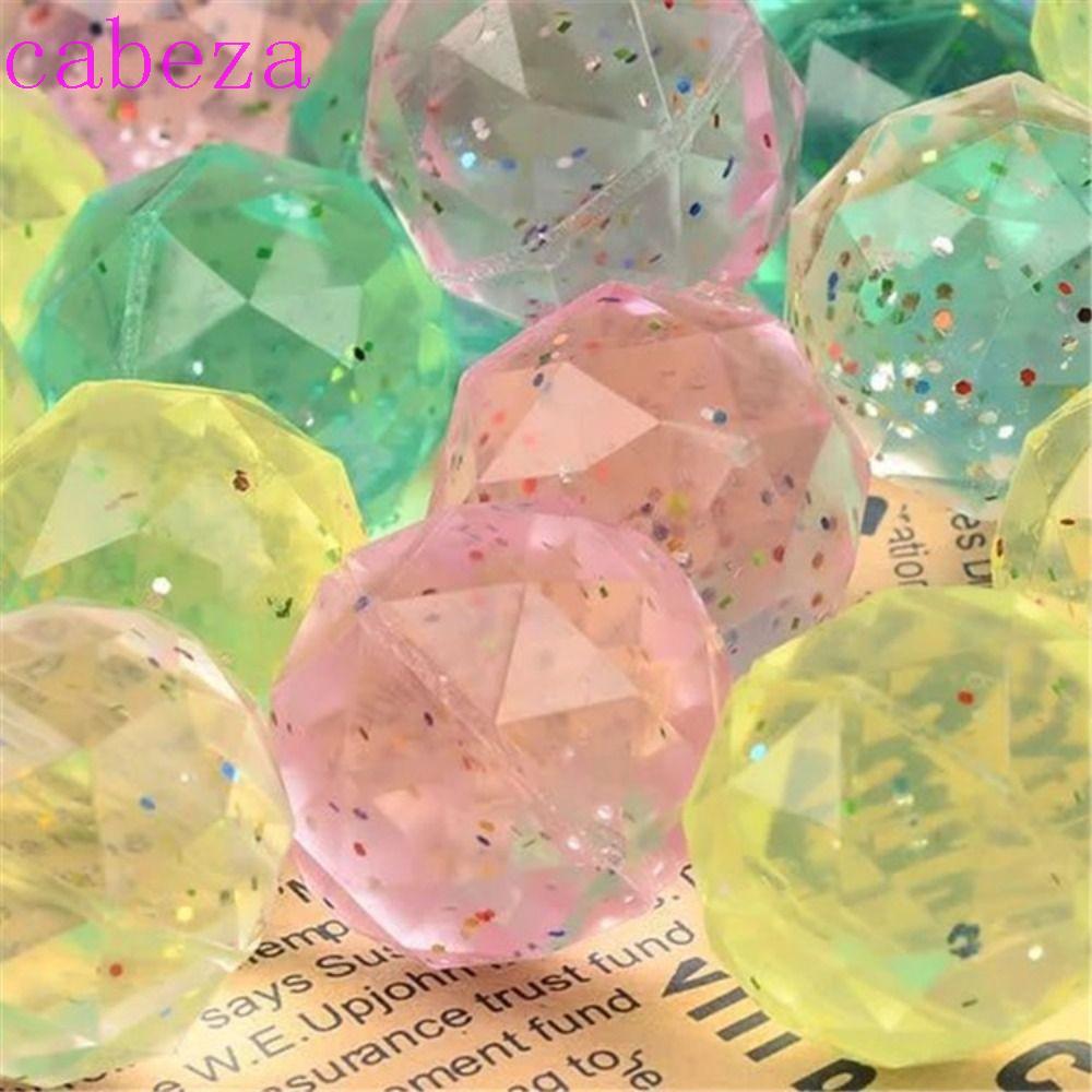 CABEZA 6 ชิ้นเพชร Bouncy Ball, Bouncy ของเล่นยางนุ่ม Bouncy Ball, ตลกสุ่มขนาดใหญ่สายรุ้งสีเด็กของขวั