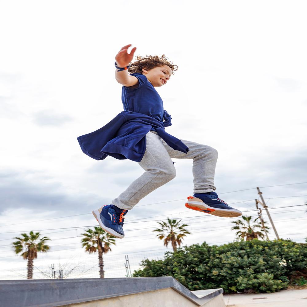 Decathlon Kids' Synthetic Breathable T-Shirt เสื้อยืดใยสังเคราะห์ระบายอากาศสำหรับเด็ก รุ่น S500 - Navy - รูปที่ 4