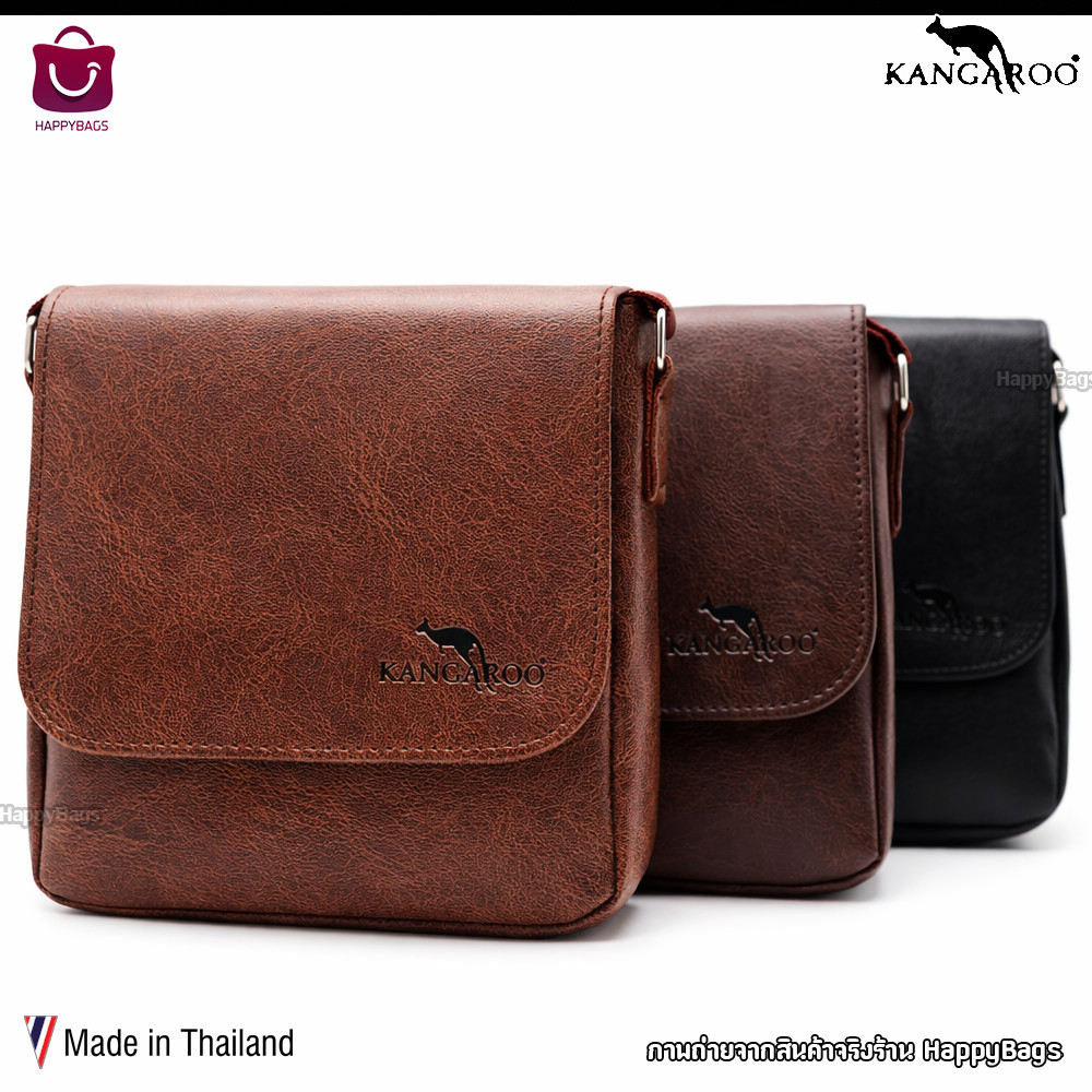 กระเป๋าสะพายข้างผู้ชาย จิงโจ้ ช่องใส่ของเยอะ มีซิปหลัง หนังพรีเมียม พร้อมส่ง