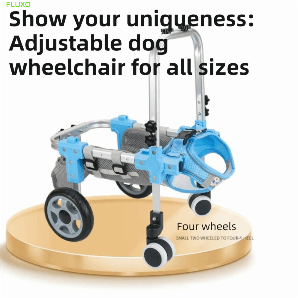 FLUXO สัตว์เลี้ยง Mobility รถเข็น,อลูมิเนียมน้ําหนักเบา 2/4 ล้อ Mobility สุนัขรถเข็น,ปรับที่ถอดออกได้การฝึกอบรมการฟื้นฟูสมรรถภาพสัตว์เลี้ยงรถเข็นการฟื้นฟูสมรรถภาพสัตว์