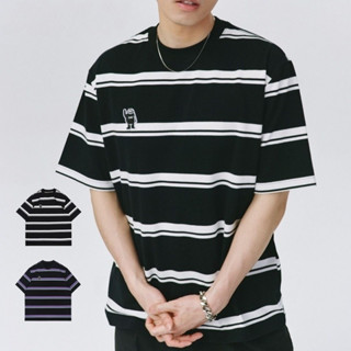 Chaistyle แขนสั้นลายทาง คอกลมแขนสั้น แขนสั้นผู้ชาย อินเทรนด์…