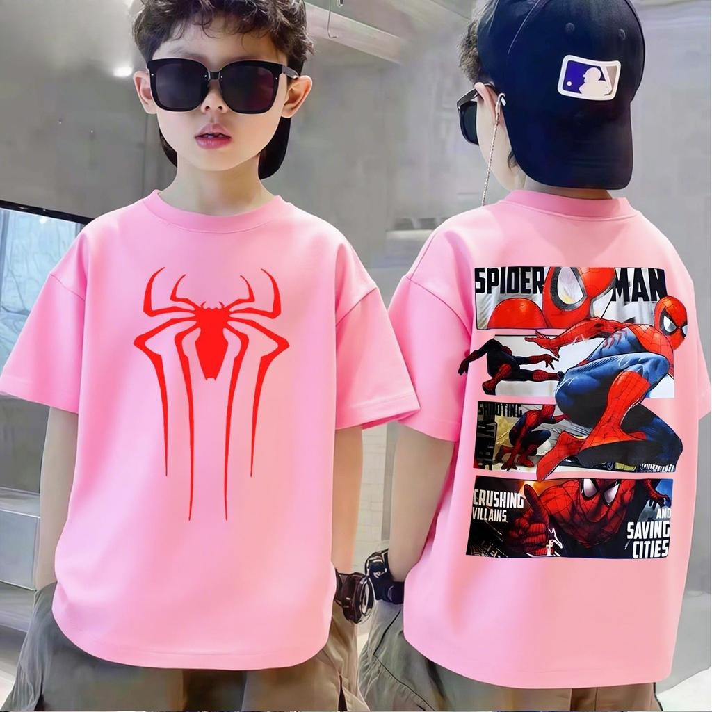 （ส่งสินค้าใน 24 ชั่วโมง）เสื้อยืดแขนสั้นสำหรับเด็กแฟชั่นอเมริกัน ลายสไปเดอร์แมน เนื้อผ้าโซโรนา เหมาะสำหรับเด็กชายหญิง ราคา ถูกที่สุด ดีลบีเคเค แกลเลอรีภาพที่ 8