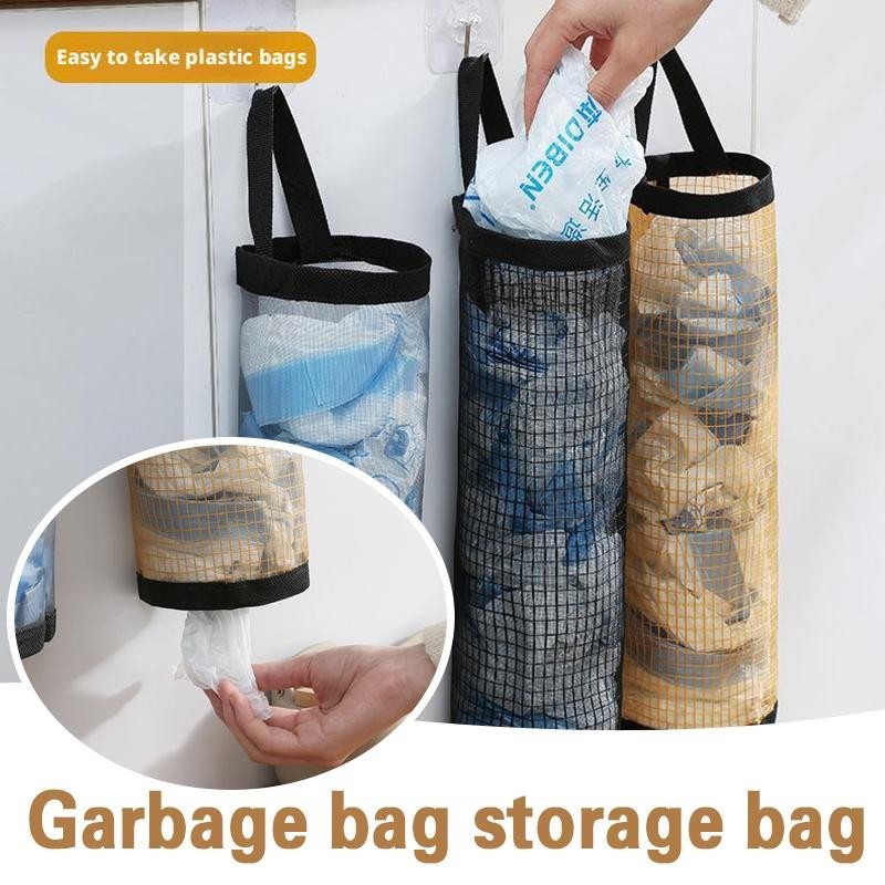 Sundries Bag Storage Wall Mount ตาข่ายถุงพลาสติกแขวน Reused กระเป๋าครัวกระเป๋า Q2b1