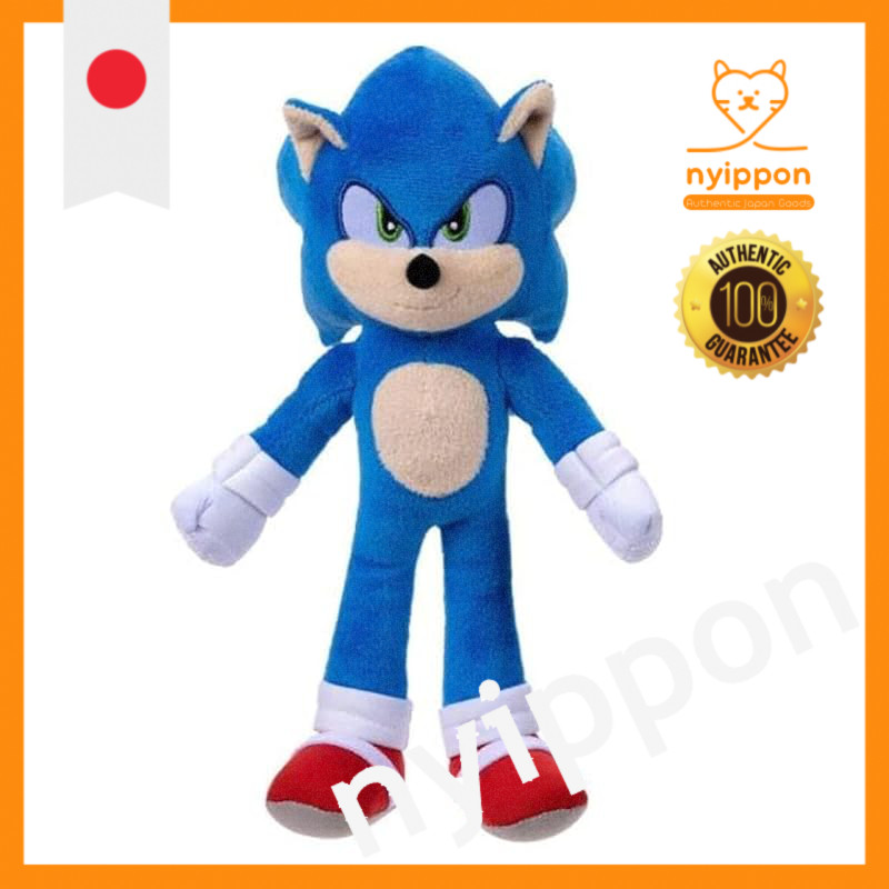 Sonic the Hedgehog 2 Movie Plush Figure Collection Sonic, Tails, Knuckles (Sonic (9 inches)
