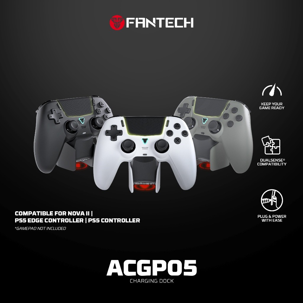 แท่นชาร์จเกมแพด Fantech ACGP05 เข้ากันได้กับตัวควบคุมไร้สาย Fantech WGP16 Nova II