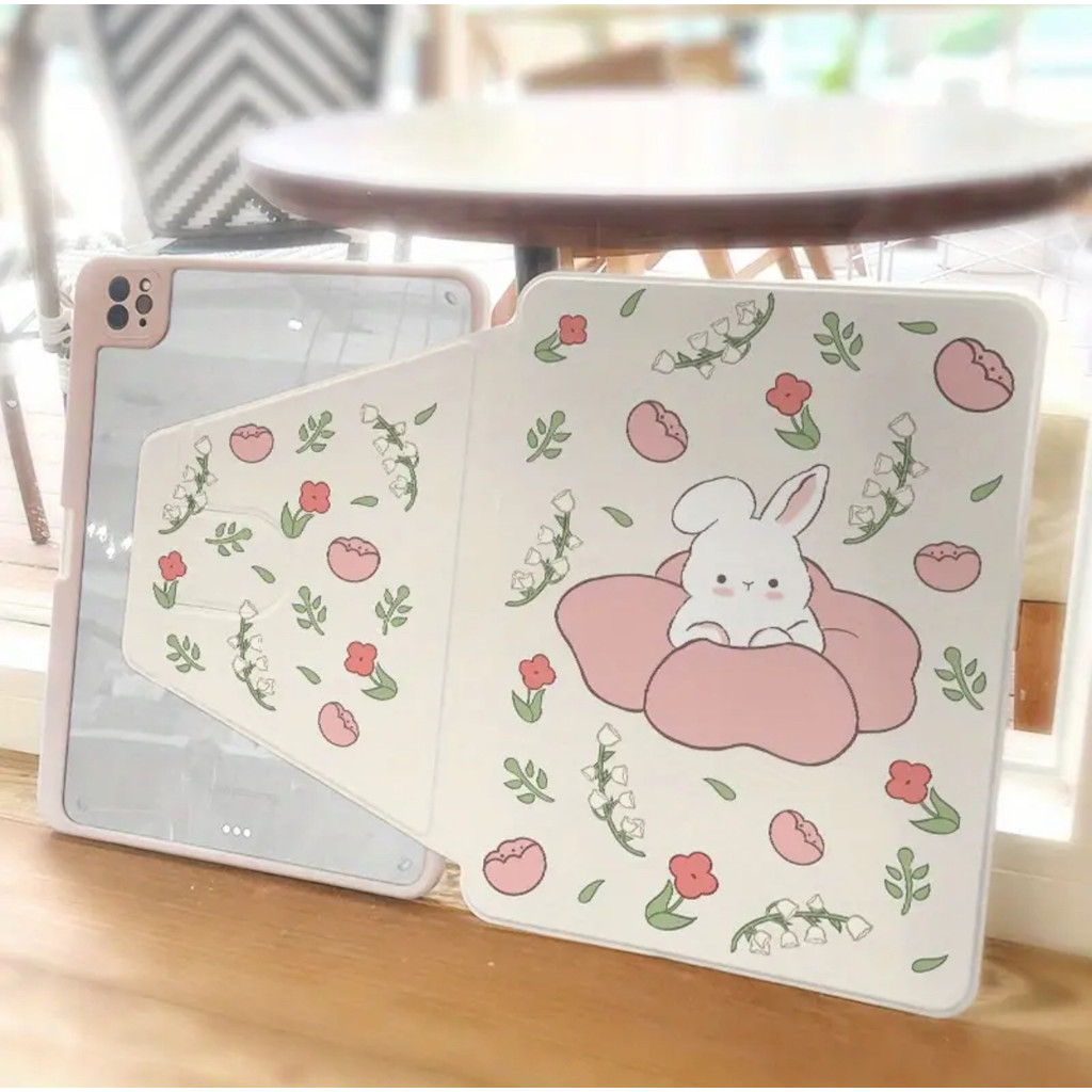 360° การหมุนอะคริลิคสําหรับ Honor Pad 10 Pad 9 V8 Pro 12.1 นิ้วสีชมพู Bow Flip Stand ฝาครอบ HEY3-W00