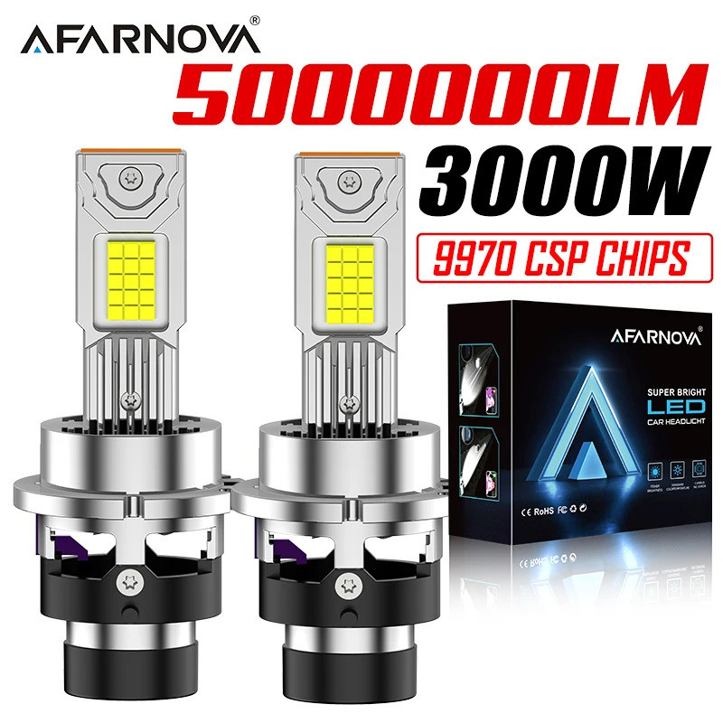 D2S D4S ไฟหน้ารถ LED หลอดไฟ D2R D4R D1S D3S HID หลอดไฟ LED Xenon พลังงานสูง 3000W 1:1 Plug and Play 
