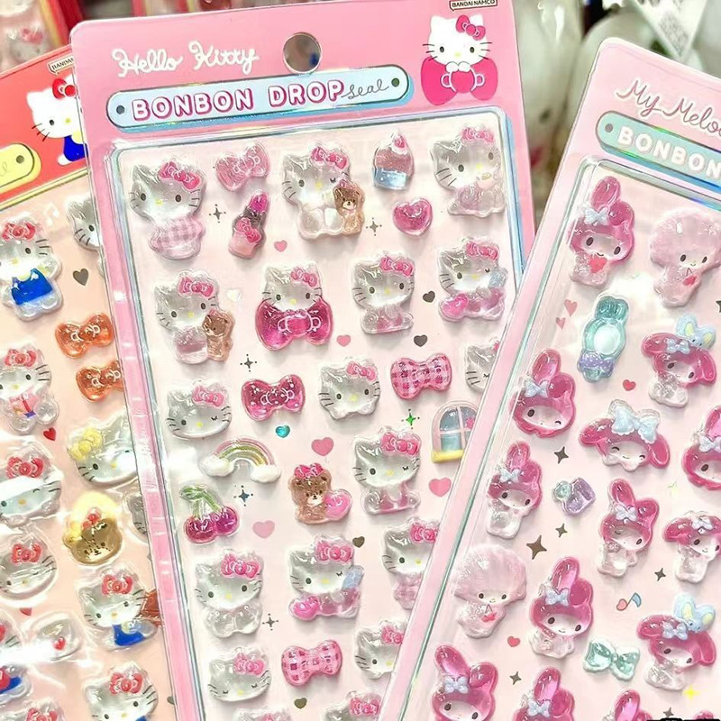 อะนิเมะ Hellokitty Hangyodon Cinnamoroll 3Dtransparent Jelly สติกเกอร์คริสตัลสติกเกอร์ตกแต่งเด็กเคสโทรศัพท์ Diy ของเล่น