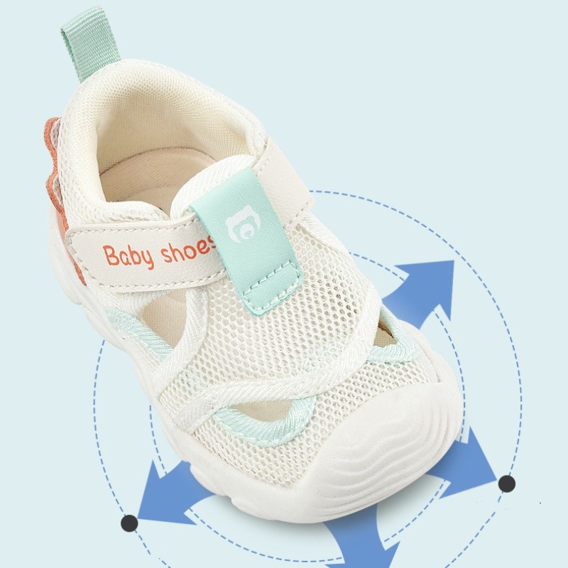 รองเท้าแตะเด็กวัยหัดเดิน น้ำหนักเบาทาข่ายระบายอากาศ สำหรับอายุ 0-5 ปี ยู นิสซ์ ออกแบบพิเศษเพื่อกันลื่น ราคา ถูกที่สุด ดีลบีเคเค แกลเลอรีภาพที่ 4