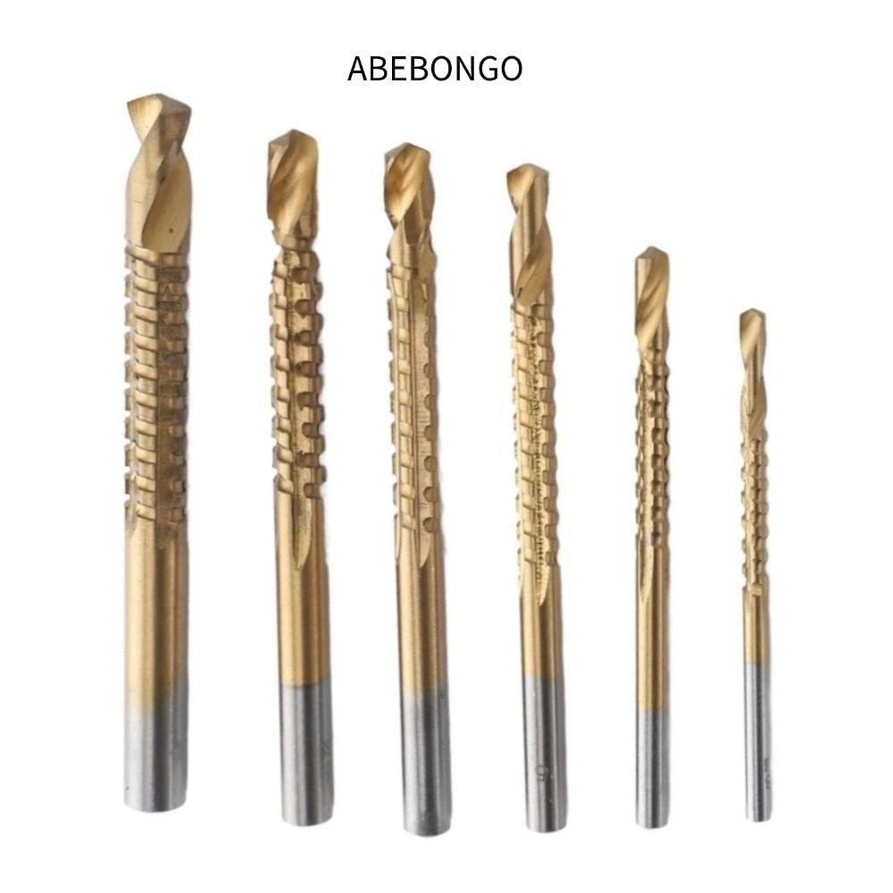 ABEBONGO 6PCS Twist Drill Bits,ไทเทเนียมเคลือบ HSS เจาะชุด,ทนทาน Hex Shank 3-8 มม.ตัดหยักเครื่องมือง