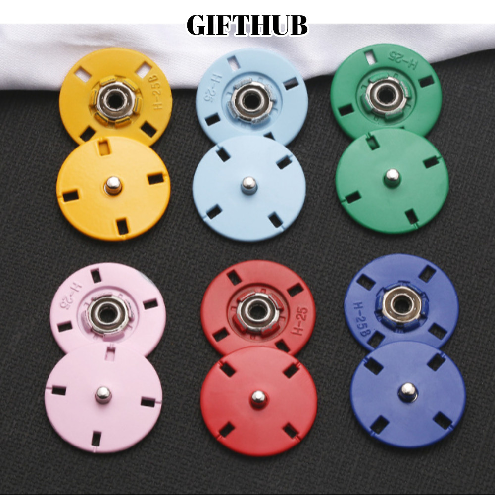 LULLABY 5 คู่ปุ่ม Snap,ที่มองไม่เห็นรอบ Snap Fasteners,เสื้อผ้าเย็บ Snap DIY ทองสีดําเงินโลหะปกปิดหั