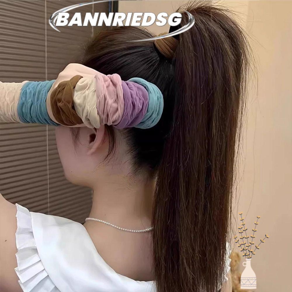 BANNRIEDSG989YR 4 ชิ้น/เซ็ตผมวง,ยืดกว้างผู้หญิง Scrunchie, 2024 อุปกรณ์เสริมยืดหยุ่นผู้ถือผมหางม้าแข