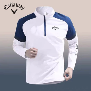 เสื้อกอล์ฟแขนยาวแบบครึ่งซิปรองกายไว สไตล์สำหรับฤดูใบไม้ผลิและฤดูใบไม้ร่วง คอตั้งแบบ Raglan