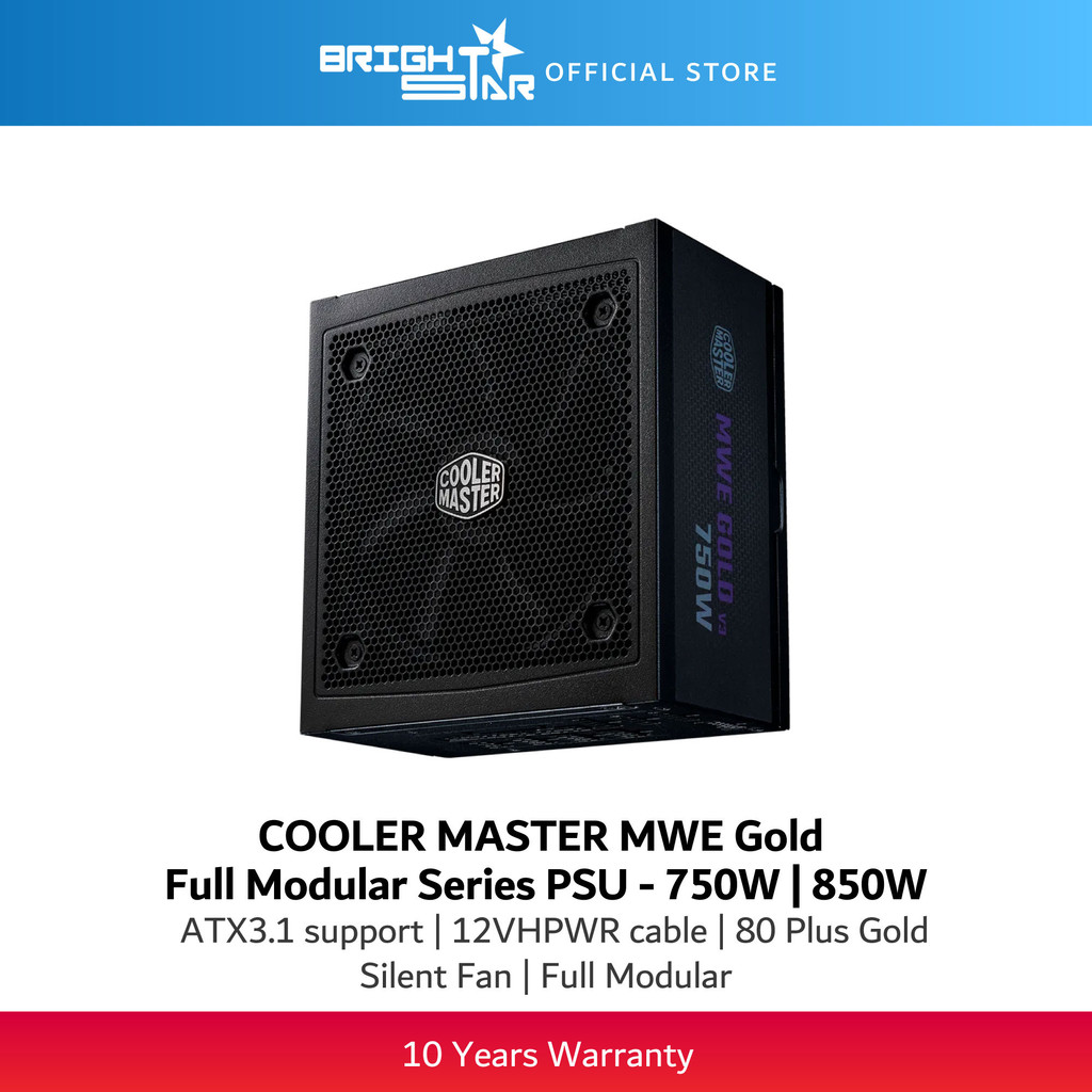COOLER MASTER MWE Gold 750 850W แหล่งจ่ายไฟแบบโมดูลาร์เต็มรูปแบบ