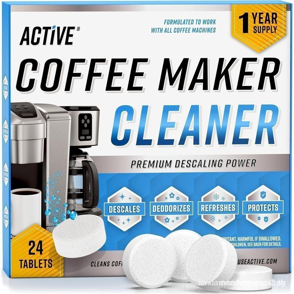 Coffee Machine Cleaner Descaler Tablets - 24 Count, Compatible With Nespresso, Keurig, Ninja, Delong