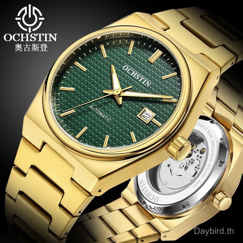 OCHSTIN ยี่ห้อ 7333A นาฬิกากลไกอัตโนมัติปฏิทินเรืองแสงนาฬิกาผู้ชายกันน้ํา