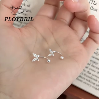 PLOYBRIL ต่างหูผีเสื้อ925 คริสตัลระยิบระยับ เพิ่มความหวานแบบผู้ดีในทุกลุค E042