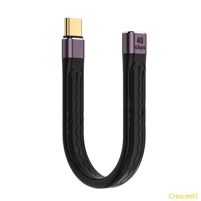 Crescent1 Type C Female to Type C Male Cable 40gbps Short Type C Sync Data Charger Cable
