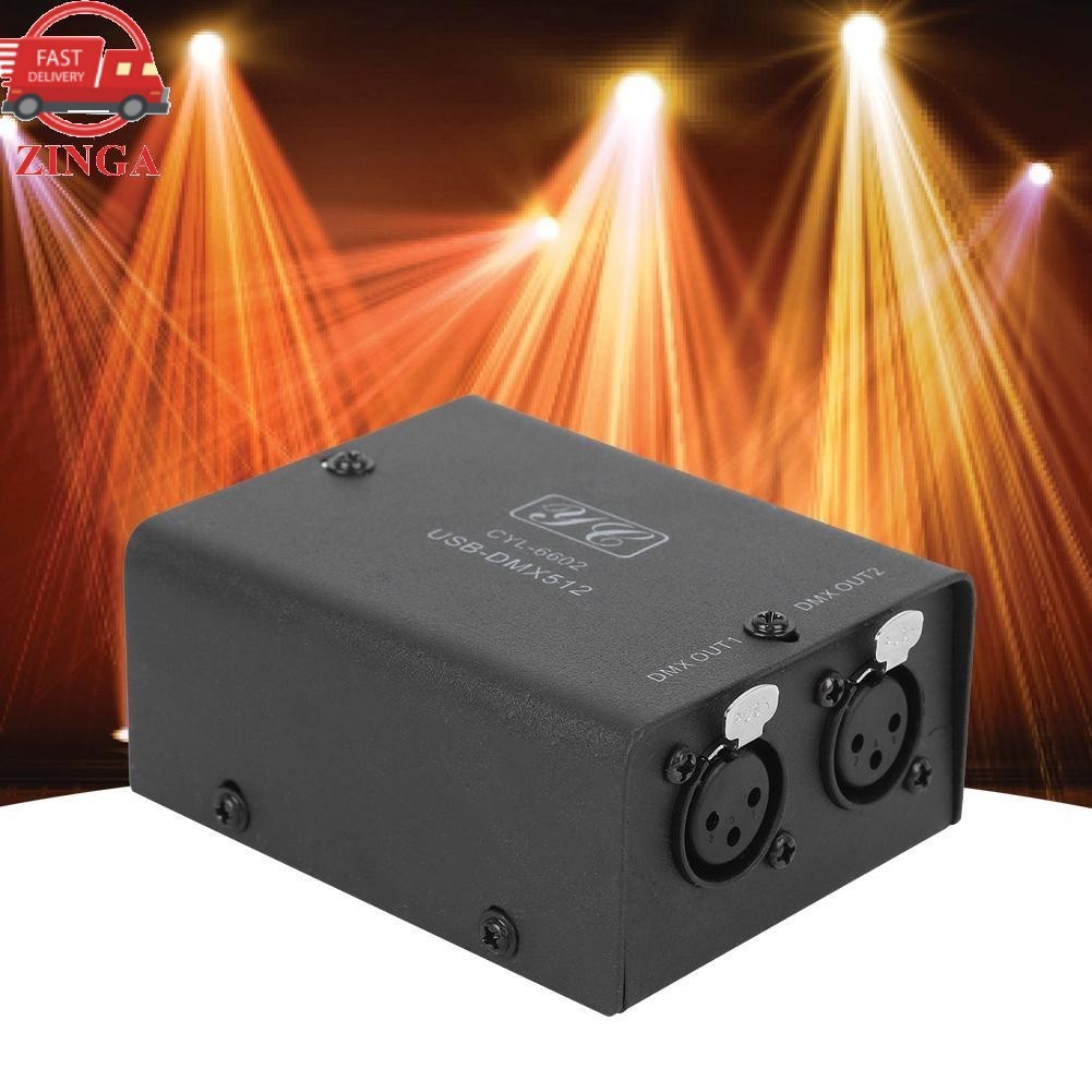 Zinga ตัวควบคุมแสงเวที 512 ช่อง USB DMX DMX512 การแยกโฟโตอิเล็กทริคสำหรับไฟ LED